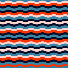 Colorful waves seamless pattern. Minimalist and childish design for fabric, textile, wallpaper, bedding, swaddles or gender-neutral apparel.