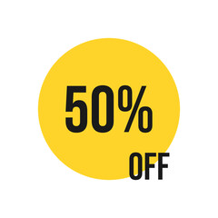 Special offer sale label illustration. Discount offer price label, symbol, and sticker for advertising campaign in retail, sale promo marketing discount 50%. Sticker sale, ad offer shopping