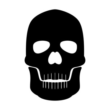 Human skull simple vector illustration.