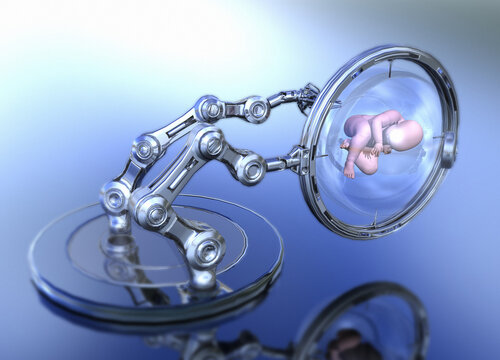 Artifical baby, conceptual illustration