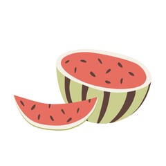 Watermelon vector illustration isolated on white