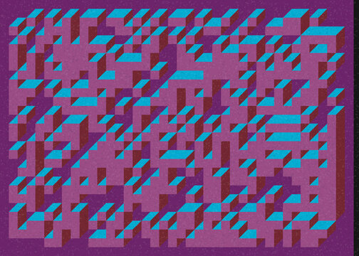 Implementation of Edward Zajec&rsquo;s &ldquo;Il Cubo&rdquo; from 1971. Essentially a Truchet tile set of 8 tiles and rules for placement art illustration