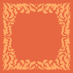 Vector modern frame in a retro style. Flowers and abstract elements. Suitable for printing, poster, print, postcard, lettering
