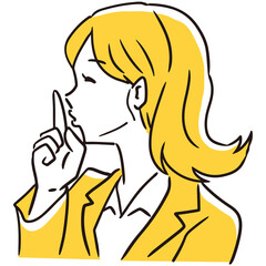 内緒をお願いする女性