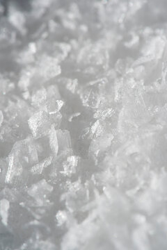 Extreme close up white sea salt flakes
