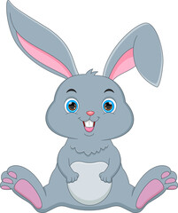 cartoon cute rabbit isolated on white background