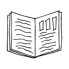 Vector book clipart. Hand drawn school illustration. For print, web, design, decor, logo.