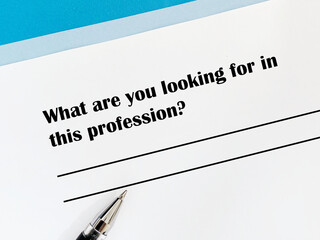 Question about profession