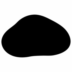 Stone Black Silhouette Illustration Isolated on White Background.