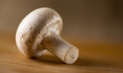 Whole raw fresh white champignon mushrooms