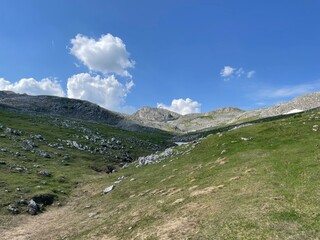 Fototapeta na wymiar Bosnia and Herzegovina, Sarajevo - 22.05.2022: Mountain Bjelasnica. Natural landscape of one of most beautiful mountain in Bosnia and Herzegovina.