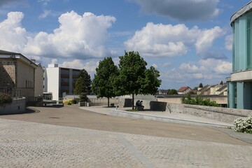 Fototapeta na wymiar Esplanade Nelson Mandela, ville de Gueret, département de la Creuse, France