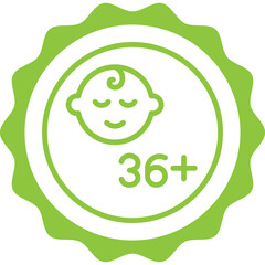 36+ baby friendly green stamp outline badge icon label isolated vector on transparent background