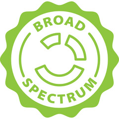 broad spectrum cbd green stamp outline badge icon label isolated vector on transparent background