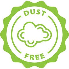 dust free green stamp outline badge icon label isolated vector on transparent background