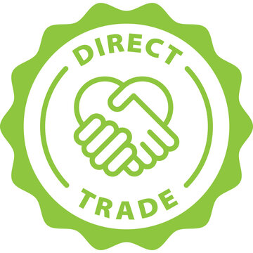 Direct Trade Green Stamp Outline Badge Icon Label Isolated Vector On Transparent Background