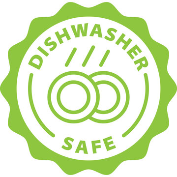 Dishwasher Safe Green Stamp Outline Badge Icon Label Isolated Vector On Transparent Background