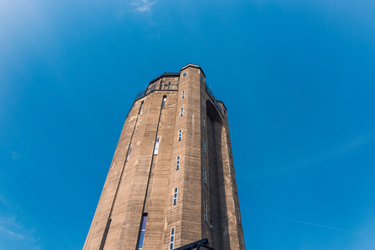 water tower in the "Prusy" fort. Nysa, Poland. Viewpoint on the "Prusy" fort and the city