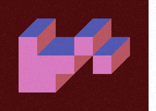 Implementation of Edward Zajec&rsquo;s &ldquo;Il Cubo&rdquo; from 1971. Essentially a Truchet tile set of 8 tiles and rules for placement art illustration
