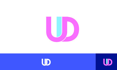 Alphabet letters Initials Monogram logo UD, DU, U and D