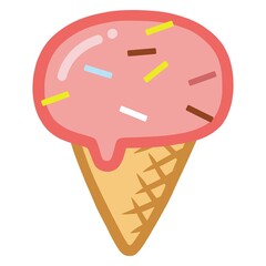Ice Cream Cartoon Gelato Logo Flat Design Icon Template
