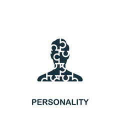 Personality icon. Monochrome simple Psychology icon for templates, web design and infographics