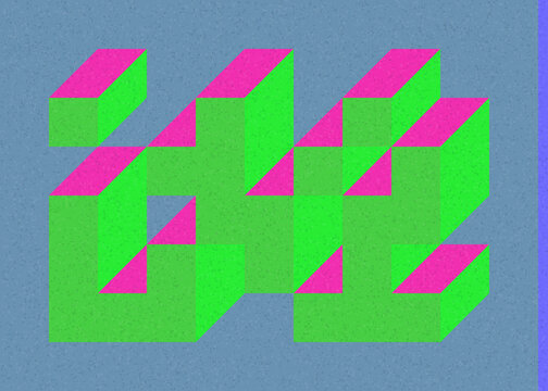 Implementation of Edward Zajec&rsquo;s &ldquo;Il Cubo&rdquo; from 1971. Essentially a Truchet tile set of 8 tiles and rules for placement art illustration