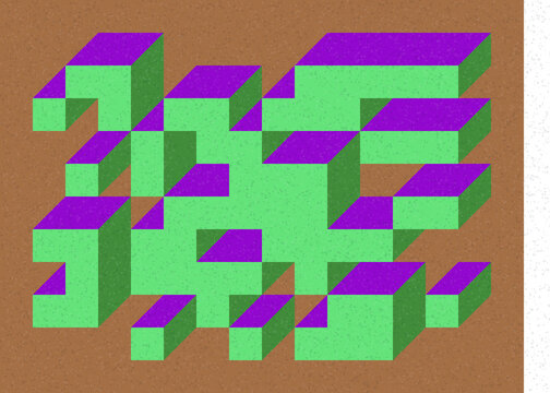 Implementation of Edward Zajec&rsquo;s &ldquo;Il Cubo&rdquo; from 1971. Essentially a Truchet tile set of 8 tiles and rules for placement art illustration