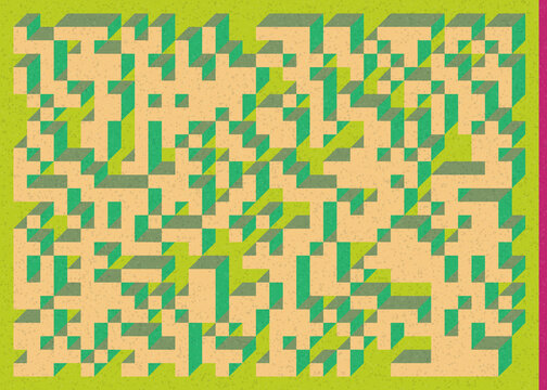 Implementation of Edward Zajec&rsquo;s &ldquo;Il Cubo&rdquo; from 1971. Essentially a Truchet tile set of 8 tiles and rules for placement art illustration