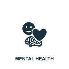 Mental Health icon. Monochrome simple Quarantine icon for templates, web design and infographics
