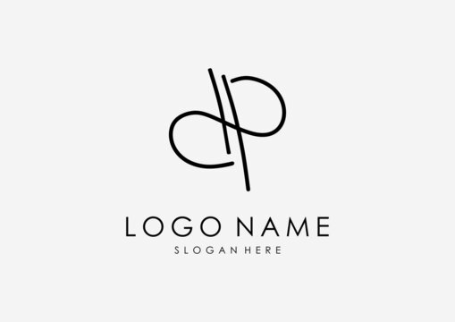 initial dp letter signature logo template. Handwriting letter logo concept logo.