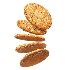 Delicious oatmeal cookies, isolated on white background