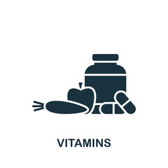 Vitamins icon. Monochrome simple Quarantine icon for templates, web design and infographics