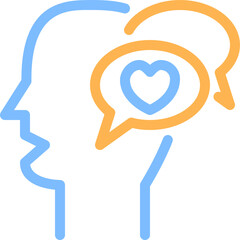 thinking colored line icon