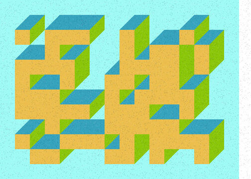 Implementation of Edward Zajec&rsquo;s &ldquo;Il Cubo&rdquo; from 1971. Essentially a Truchet tile set of 8 tiles and rules for placement art illustration
