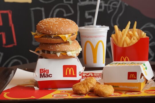 Ayutthaya,Thailand - Mar23,2022 : McDonald's Restaurant in Ayutthaya,Thailand. McDonald's is an American hamburger and fast food restaurant chain