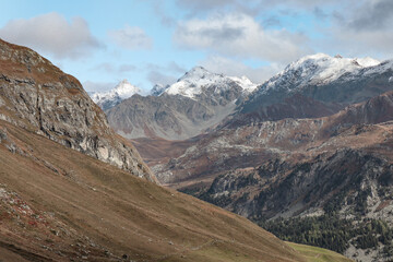 Fototapeta na wymiar Mountain view during hiking in Switzerland.