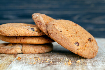 round wheat flour cookies with dried cranberries