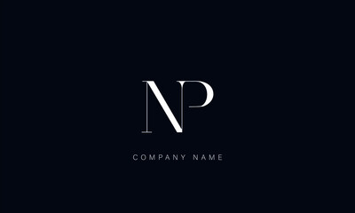 NP, PN, Abstract Letters Logo Monogram - obrazy, fototapety, plakaty