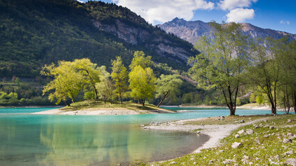 A view of Lago di Tenno near the lago di Garda in Italy