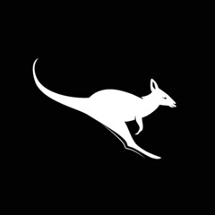 Kangaroo logo on black background