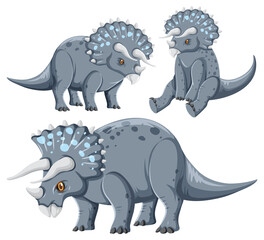 Different triceratops dinosaur collection © blueringmedia