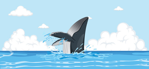Humpback whale in the water © blueringmedia