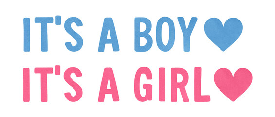 Watercolour illustration set of announcement phrases: 