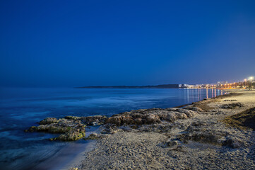 Cala millor mallorca beach at night