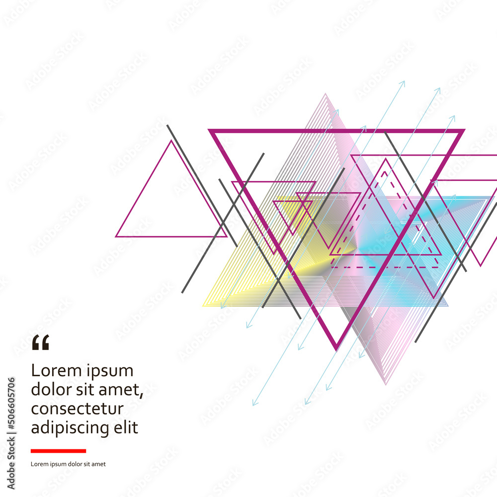 Aufkleber Abstract template pattern shapes decoration. Vector triangles element. Modern technology illustration background
