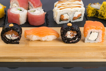 set of rolls on a light wooden board