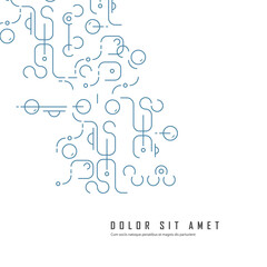 Circles and lines genetic, science, chemical carcass. Vector connection pattern. Social network design. Concept with rounded lines and dots