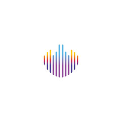 music equalizer logo color line illustration building design vector