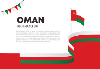 Oman independence day background with oman flag for national celebration on November 18.